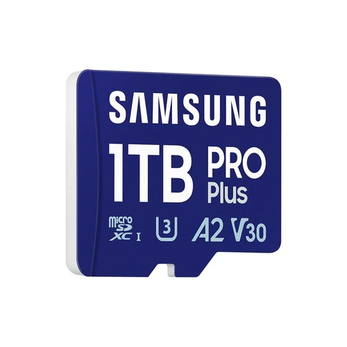 Samsung MicroSD kártya - 1TB MB-MD1T0SB/WW (PRO PLUS kártyaolvasóval, microSDXC, UHS-I, R180/W130, adapter, 1TB)