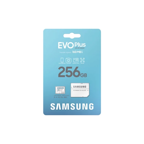 Samsung 256GB SD micro EVO Plus (SDXC Class10 UHS-I) (MB-MC256SA/EU) memóriakártya adapterrel