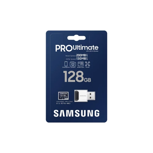 Samsung MicroSD kártya - 256GB MB-MY256SB/WW (PRO Ultimate kártyaolvasóval,  Class10, R200/W130, 256GB)