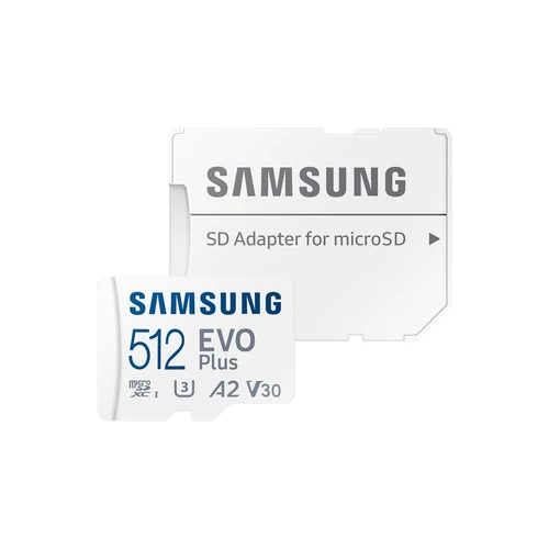 Samsung 512GB SD micro EVO Plus (SDXC Class10 UHS-I) (MB-MC512SA/EU) memóriakártya adapterrel