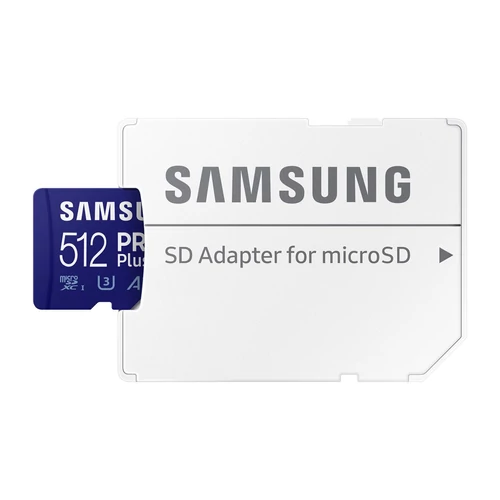 Samsung MicroSD kártya - 512GB MB-MD512SA/EU (PRO PLUS, UHS-I, R180/W130, adapter, 512GB)