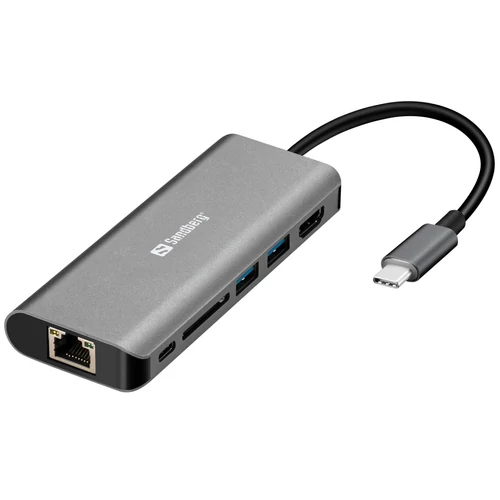 Sandberg USB-C Dock HDMI+LAN+SD+USB100W Black