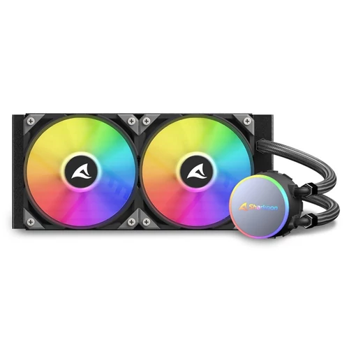 Sharkoon CPU Water Cooler - S70 RGB AIO 240mm (max. 35 dB (A); max. 131.93 m3/h; 2x12cm, A-RGB LED)
