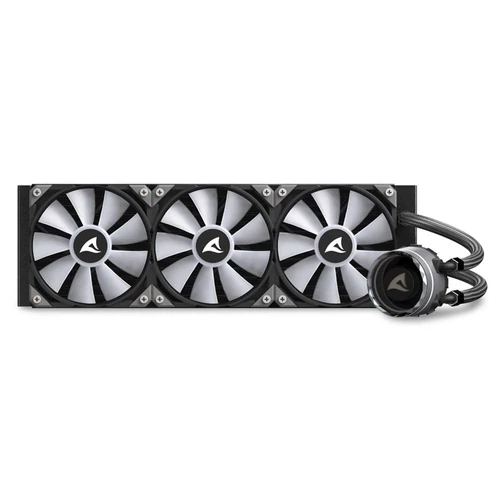 Sharkoon CPU Water Cooler - S90 RGB AIO 360 mm (max. 35 dB (A); max. 131.93 m3/h; 3x12cm, A-RGB LED, fekete)