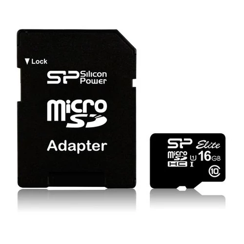 Silicon Power 16GB microSDHC Elite Class 10 UHS-I U1 + adapterrel