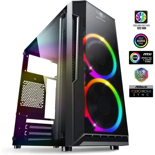 Spirit of Gamer Deathmatch 3 RGB ablakos táp nélküli fekete mATX ház