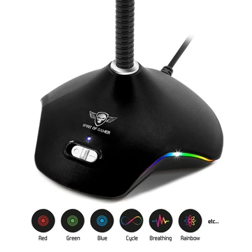 Spirit of Gamer EKO 300 RGB fekete USB mikrofon