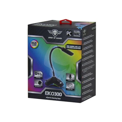 Spirit of Gamer EKO 300 RGB fekete USB mikrofon