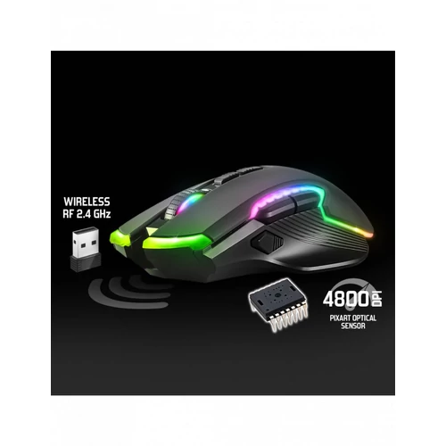 Spirit of Gamer ELITE-M70 4800DPI fekete vezeték nélküli gamer egér
