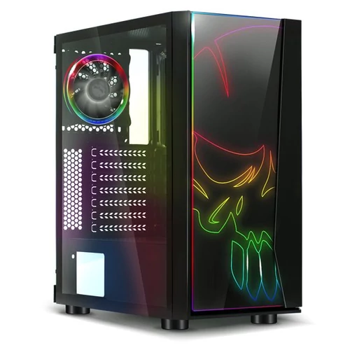 Spirit of Gamer GHOST ONE RGB fekete ablakos táp nélküli mATX ház