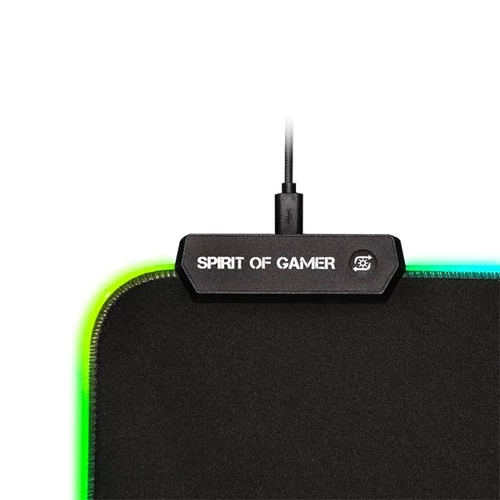 Spirit of Gamer Medium fekete RGB LED világító gamer egérpad