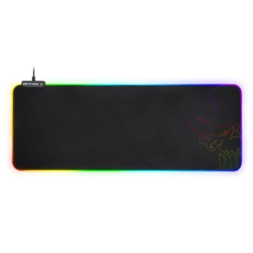 Spirit of Gamer Large fekete RGB LED világító gamer egérpad