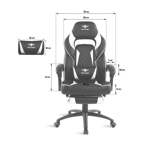 Spirit Of Gamer Mustang Gaming Chair Black/White