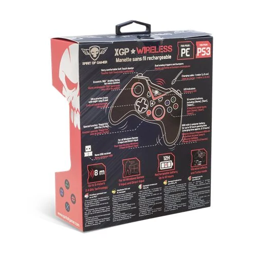 Spirit of Gamer XGP WIRELESS fekete-piros vezeték nélküli kontroller