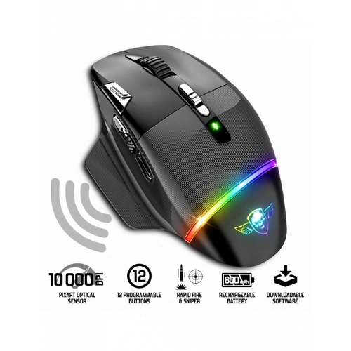 Spirit of Gamer XPERT-M800 10 000DPI vezeték nélküli fekete gamer egér