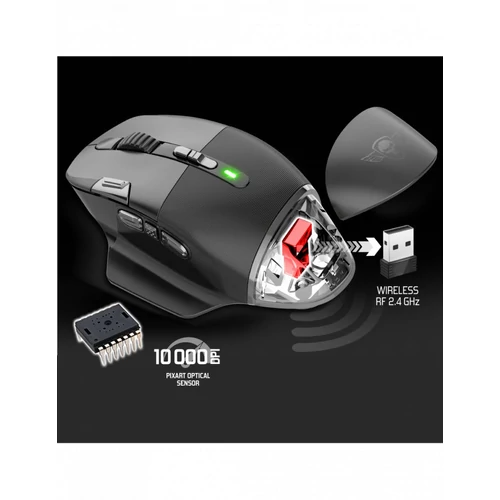 Spirit of Gamer XPERT-M800 10 000DPI vezeték nélküli fekete gamer egér