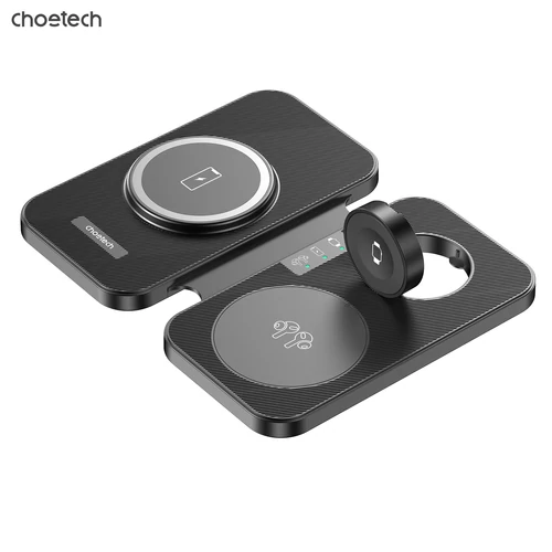 TÖLTŐ 3-1 hajtogatható, wireless, fekete, Choetech