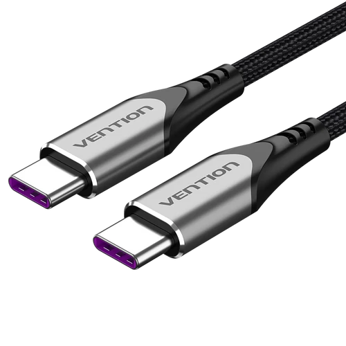KÁBEL USB-C 2.0/M -> USB-C 2.0/M, (5A,szürke),2m, Vention