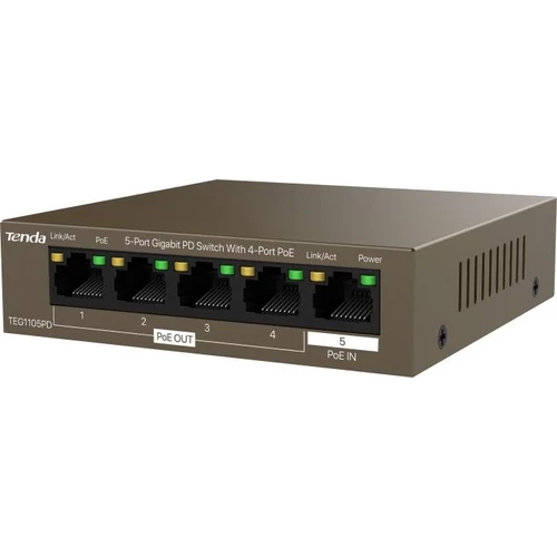 Tenda TEG1105PD 5port GbE LAN PoE (15,4W) switch
