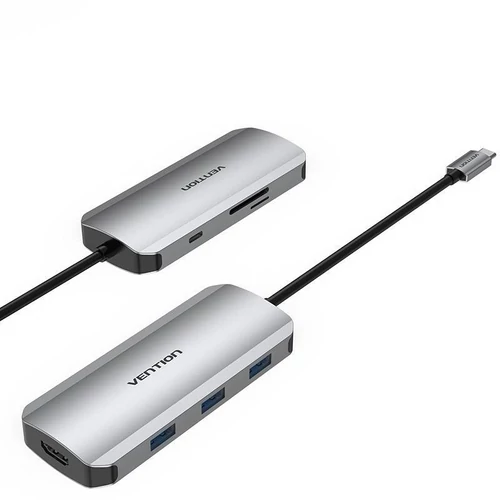 DOKKOLÓ USB-C -> HDMI/USB 3.0x3/SD/TF/PD, Vention
