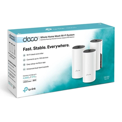 TP-Link DECO M4 AC1200 Whole-home Mesh Dual Band 802.11ac vezeték nélküli rendszer (3db-os)