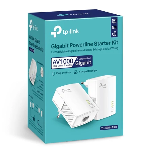 TP-Link Powerline adapter Kit - TL-PA7017 KIT (1Gbps (1Gbps adatátvitel); AV22 szabvány; 128-bit AES, QoS,Max 300m)