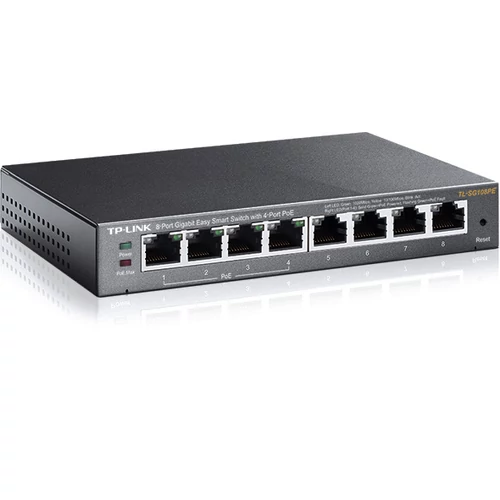 TP-Link TL-SG108PE 8port GbE LAN 4x PoE menedzselhető asztali Switch