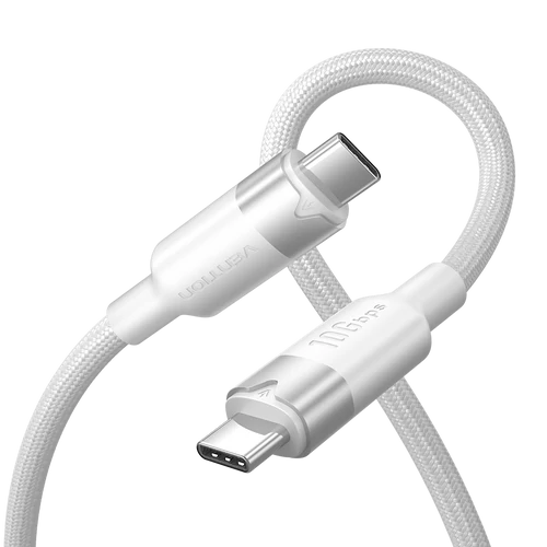 KÁBEL USB-C 3.2/M , 0,5m,(fehér, 10Gbps), Vention