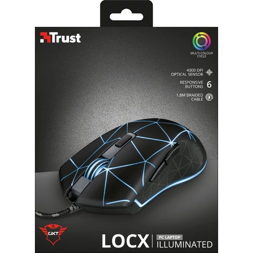 Trust GXT 133 Locx fekete gamer egér