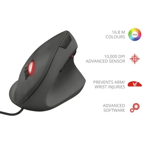 Trust GXT 144 Rexx Vertical fekete gamer egér