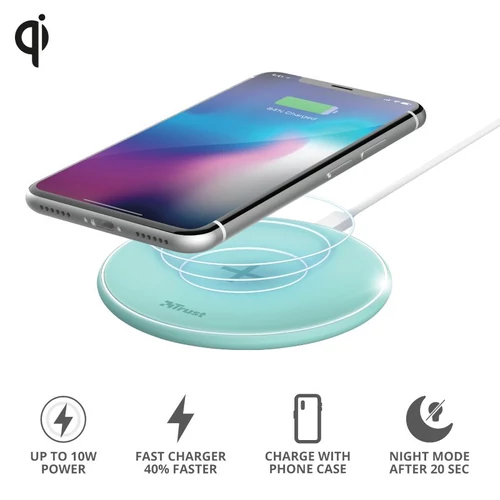 Trust Qylo Fast QI 7.5/10W wireless türkiz töltő