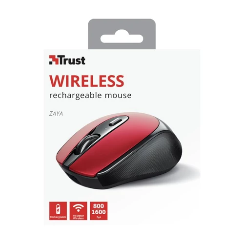 Egér, vezeték nélküli, optikai, tölthető, USB, TRUST 