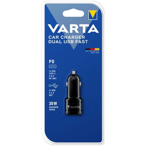 Varta 57932101401 Car Charger Dual USB Fast 1xUSB/1xUSB-C autós töltő