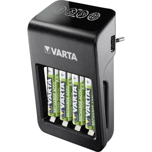 Elemtöltő, AA/AAA/9V, 4xAA 2100 mAh, LCD kijelző, VARTA 