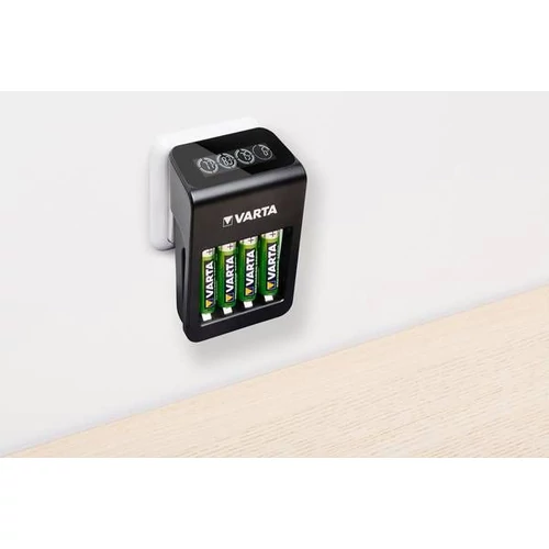 Elemtöltő, AA/AAA/9V, 4xAA 2100 mAh, LCD kijelző, VARTA 