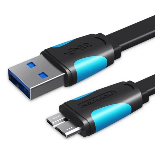 KÁBEL USB-A 3.0/M -> Micro USB-B,  0,2m,(lapos,fek) Vention