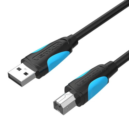 KÁBEL USB-A 2.0 -> USB-B 2.0 (fekete), 3m, Vention