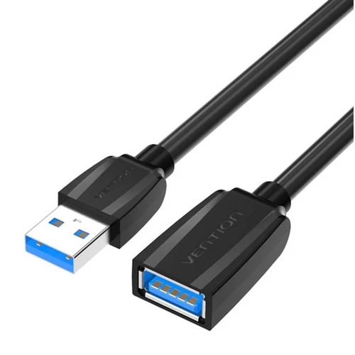 KÁBEL USB 3.0, 0,5m, (hosszabbító, fekete), Vention
