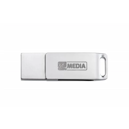 Pendrive, 64GB, USB 3.2 Gen1 + USB-C, alumínium ház, MYMEDIA 