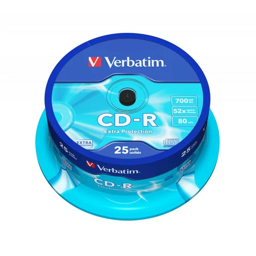 VERBATIM CDV7052B25DL CD-R DataLife cake box CD lemez 25db/csomag