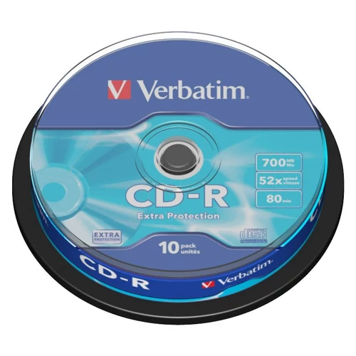 VERBATIM CDV7052B10DL CD-R DataLife cake box CD lemez 10db/csomag